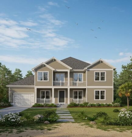 Custom coastal home built by a veteran-owned builder showcasing storm-resistant features