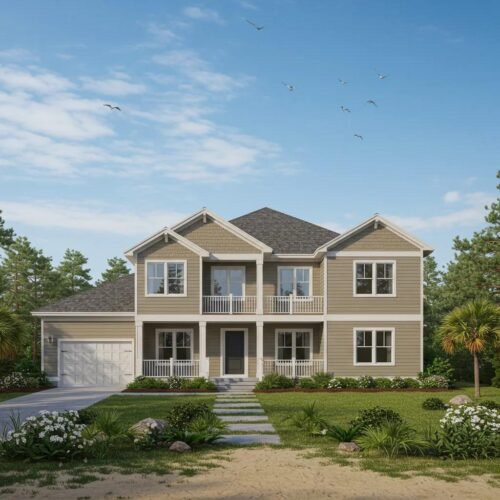 Custom coastal home built by a veteran-owned builder showcasing storm-resistant features